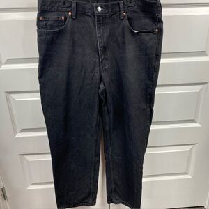 Levi's 550 Relaxed Loose Fit Jeans 40x32 Black Denim Red Tag Excellent